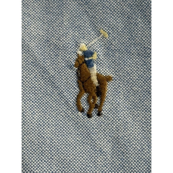 Ralph Lauren Men's Oxford Dress Shirt – Blue Button Down Sz Lg Pony Logo - Picture 3 of 5
